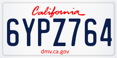CA license plate 6YPZ764