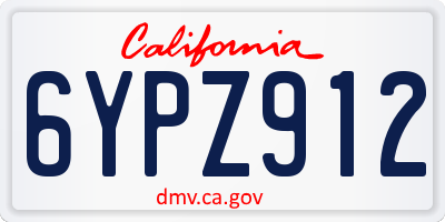 CA license plate 6YPZ912