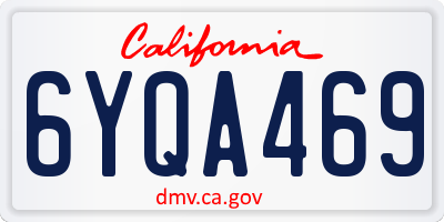 CA license plate 6YQA469