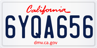 CA license plate 6YQA656