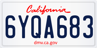 CA license plate 6YQA683