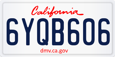 CA license plate 6YQB606