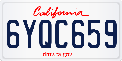 CA license plate 6YQC659