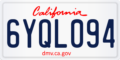 CA license plate 6YQL094
