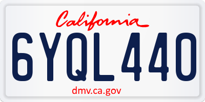 CA license plate 6YQL440