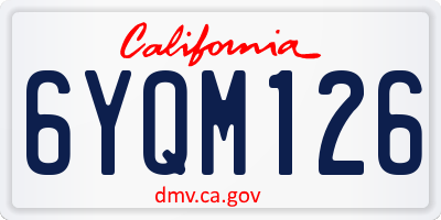 CA license plate 6YQM126