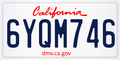 CA license plate 6YQM746