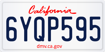 CA license plate 6YQP595