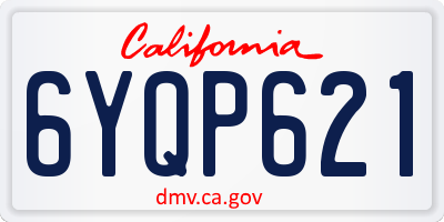 CA license plate 6YQP621