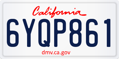 CA license plate 6YQP861