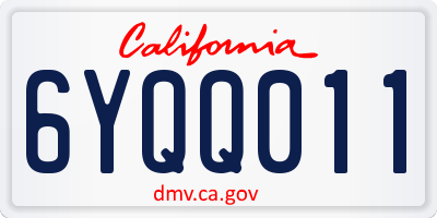 CA license plate 6YQQ011