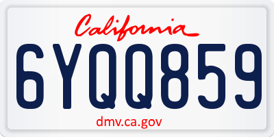 CA license plate 6YQQ859