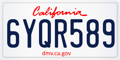CA license plate 6YQR589