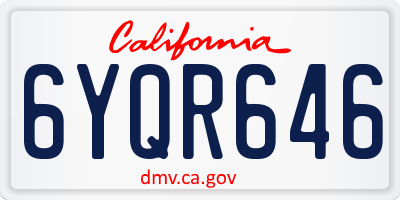 CA license plate 6YQR646