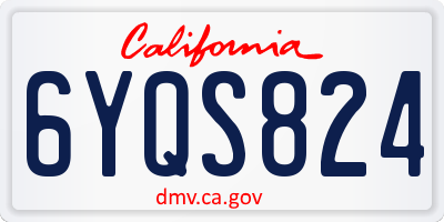 CA license plate 6YQS824