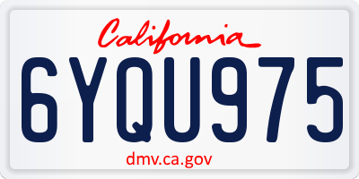 CA license plate 6YQU975