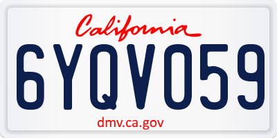 CA license plate 6YQV059