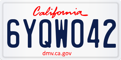CA license plate 6YQW042