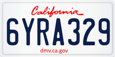CA license plate 6YRA329