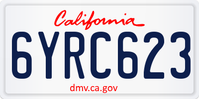 CA license plate 6YRC623