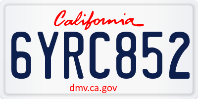 CA license plate 6YRC852