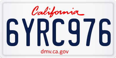 CA license plate 6YRC976