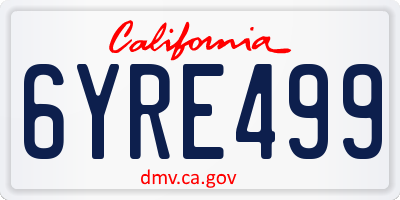CA license plate 6YRE499