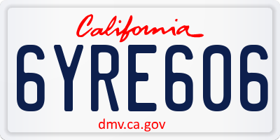 CA license plate 6YRE606