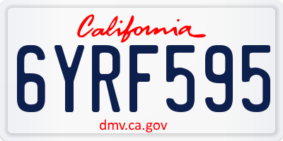 CA license plate 6YRF595