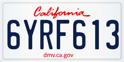 CA license plate 6YRF613