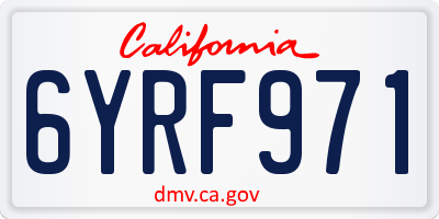 CA license plate 6YRF971