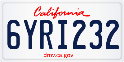 CA license plate 6YRI232
