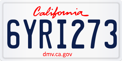 CA license plate 6YRI273