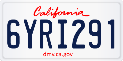 CA license plate 6YRI291