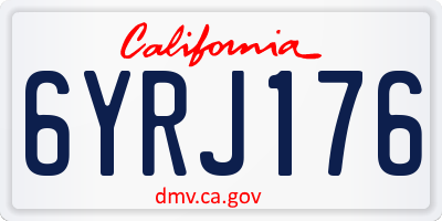 CA license plate 6YRJ176