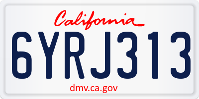 CA license plate 6YRJ313