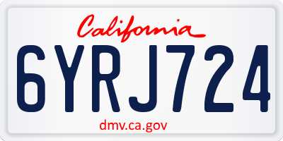 CA license plate 6YRJ724