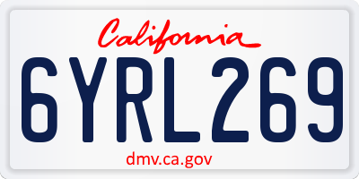 CA license plate 6YRL269