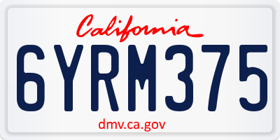 CA license plate 6YRM375
