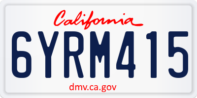 CA license plate 6YRM415