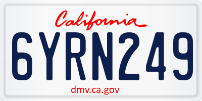 CA license plate 6YRN249