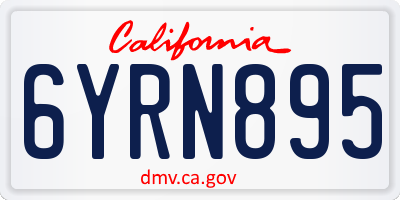 CA license plate 6YRN895