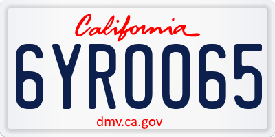 CA license plate 6YRO065