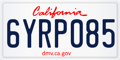 CA license plate 6YRP085