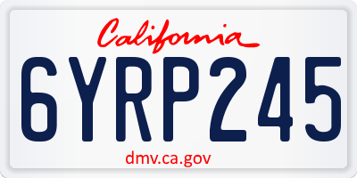 CA license plate 6YRP245