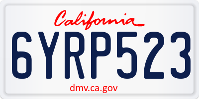 CA license plate 6YRP523