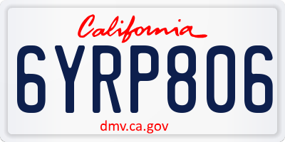 CA license plate 6YRP806