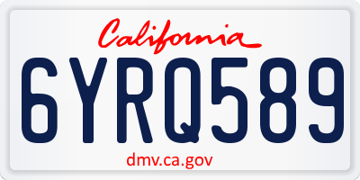 CA license plate 6YRQ589