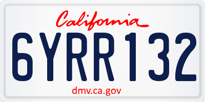 CA license plate 6YRR132