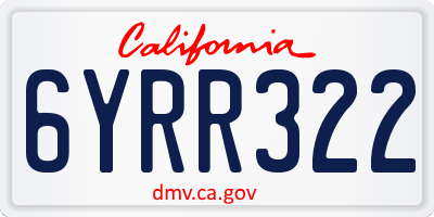 CA license plate 6YRR322